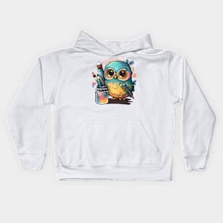 Super Cute Artist Owl Kids Hoodie